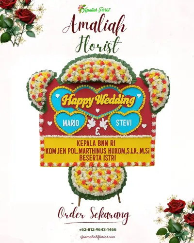 Karangan Papan Bunga Pernikahan di Ngeposari